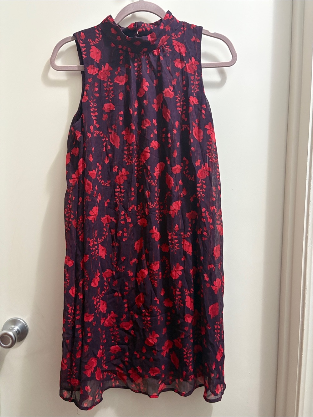 Tommy Hilfiger Purple Dress with Red Floral Print